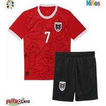 Camiseta Austria Marko Arnautovic #7 Primera Equipación para niños Eurocopa 2024 manga corta (+ pantalones cortos)
